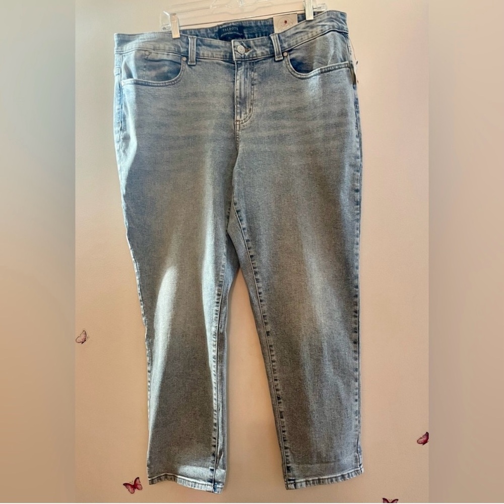 NWT Talbots 16W Women's High Rise Boyfriend Light Blue Jeans